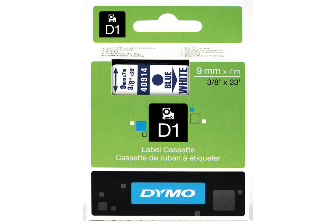 Beschriftungsband Dymo 9mmx7m schwarz grün, Art.-Nr. 00409-SWGN - Paterno Shop