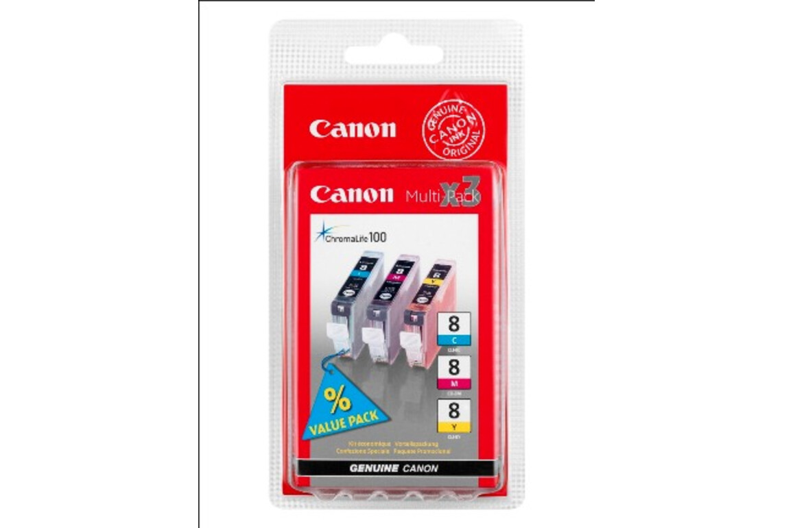 Canon CLI8 Multi Pack C/M/Y je 13ml, Art.-Nr. 0621B029 (0621B026) - Paterno Shop