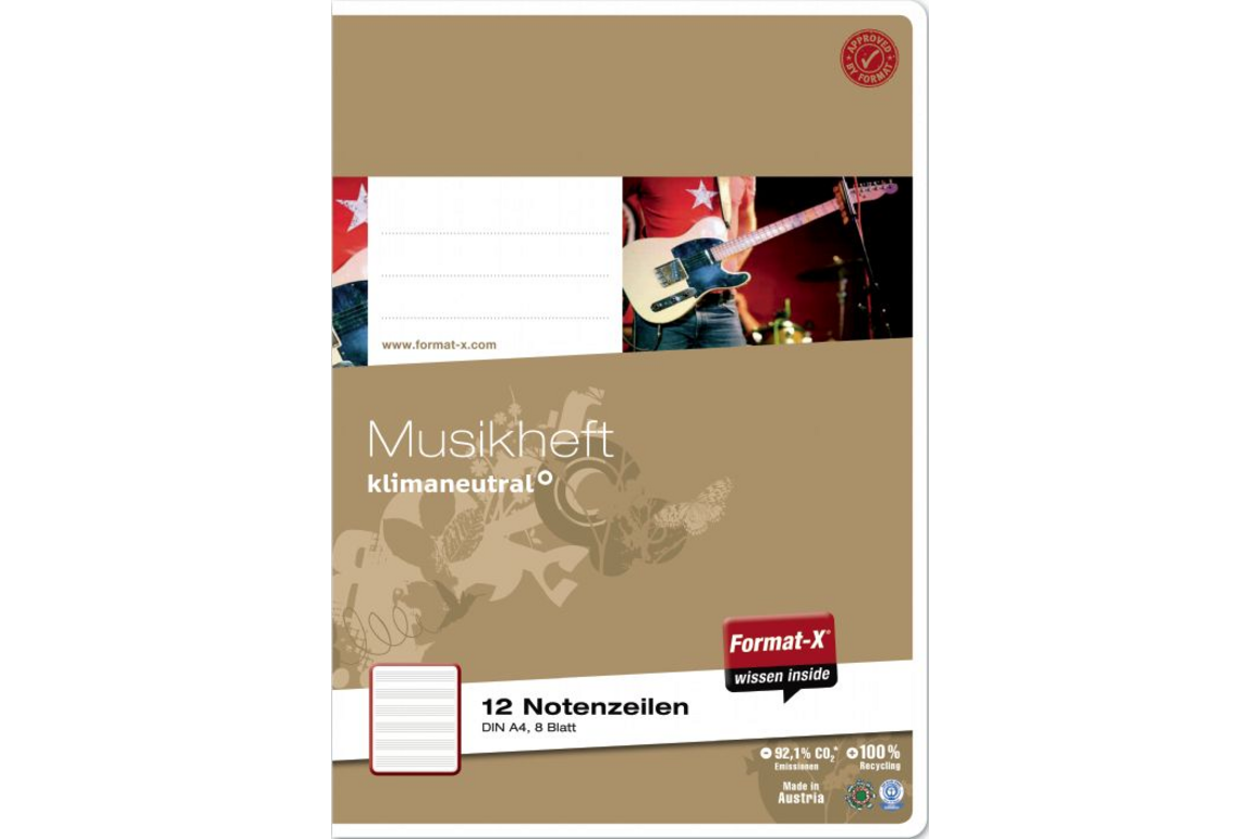 Notenheft Format X A4 8 Blatt, Art.-Nr. 076408 - Paterno Shop