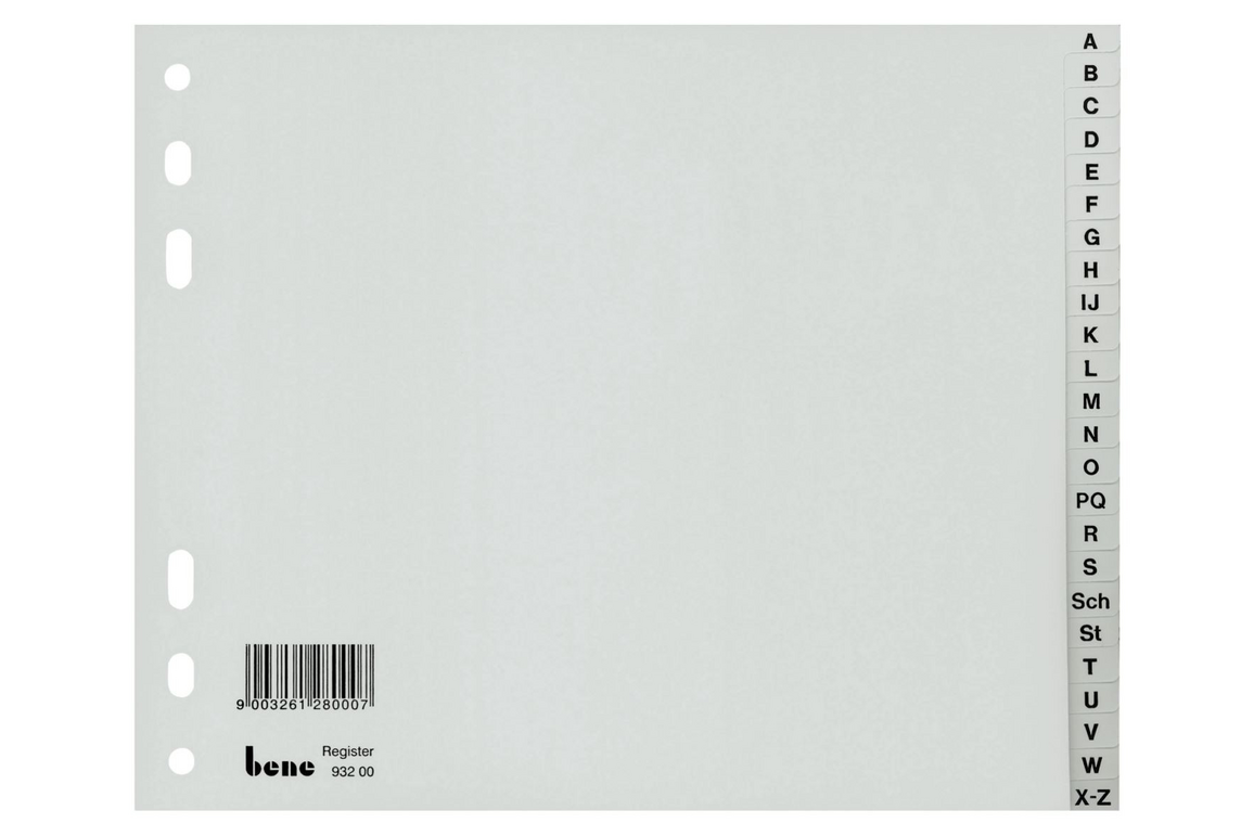 Register Bene A-Z 20-teilig, Art.-Nr. 093220 - Paterno Shop