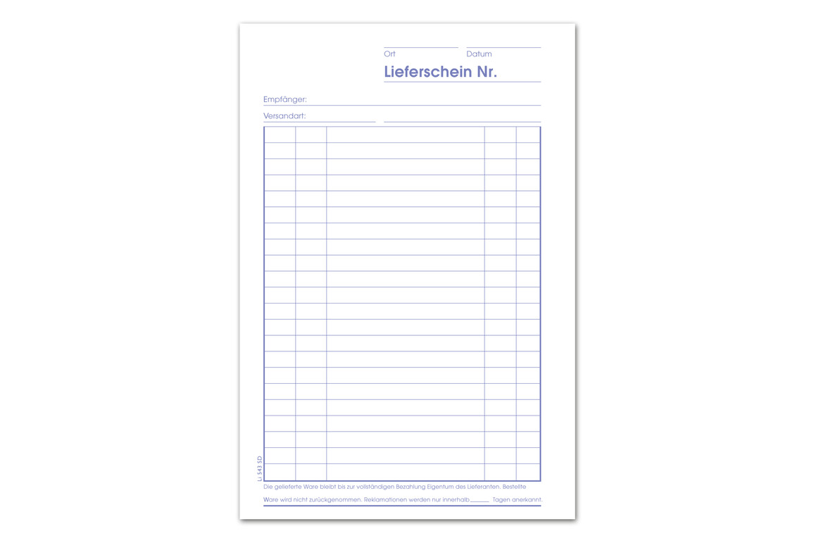 Lieferscheinbuch LI543SD A5 hoch 3x40 Blatt, Art.-Nr. 094202 - Paterno Shop