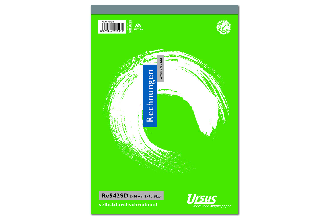 Rechnungsbuch RE542SD A5 hoch 2x40 Blatt, Art.-Nr. 094211 - Paterno Shop
