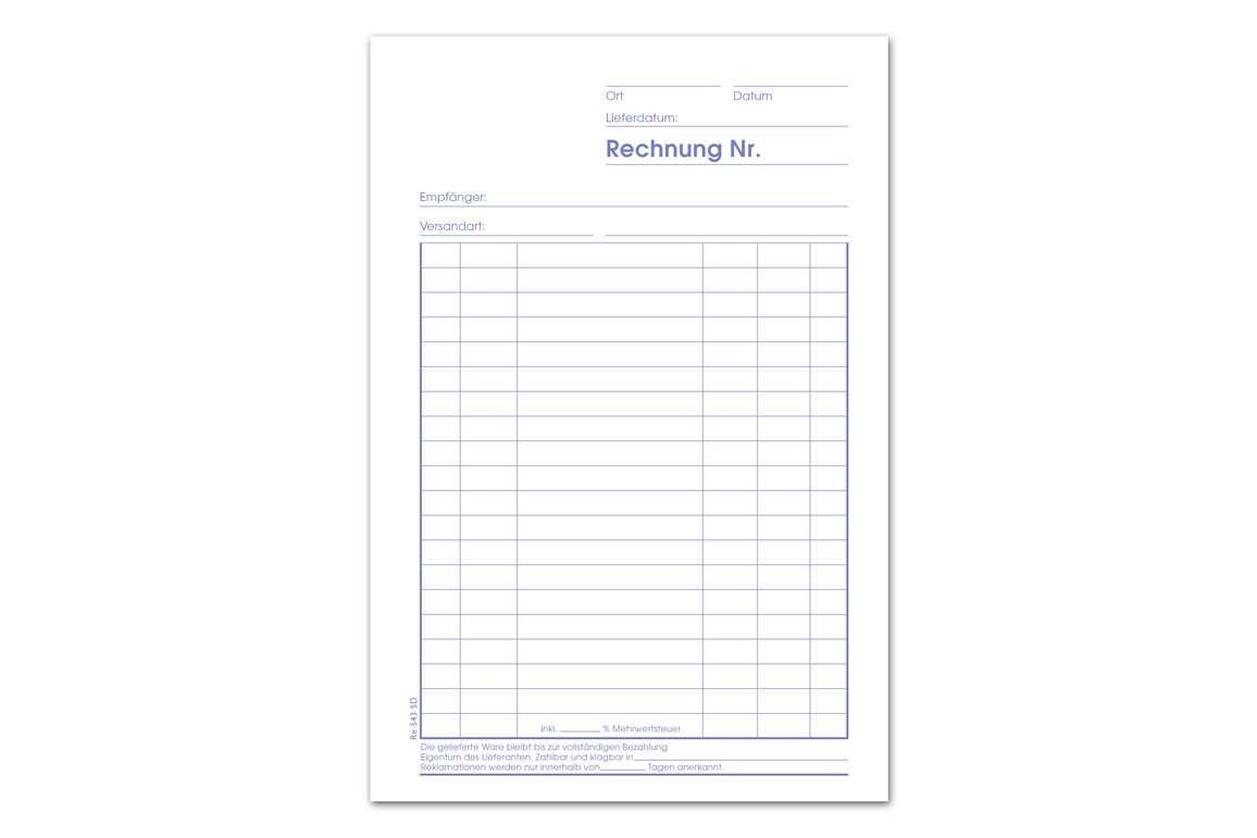 Rechnungsbuch RE543SD A5 hoch 3x40 Blatt, Art.-Nr. 094212 - Paterno Shop