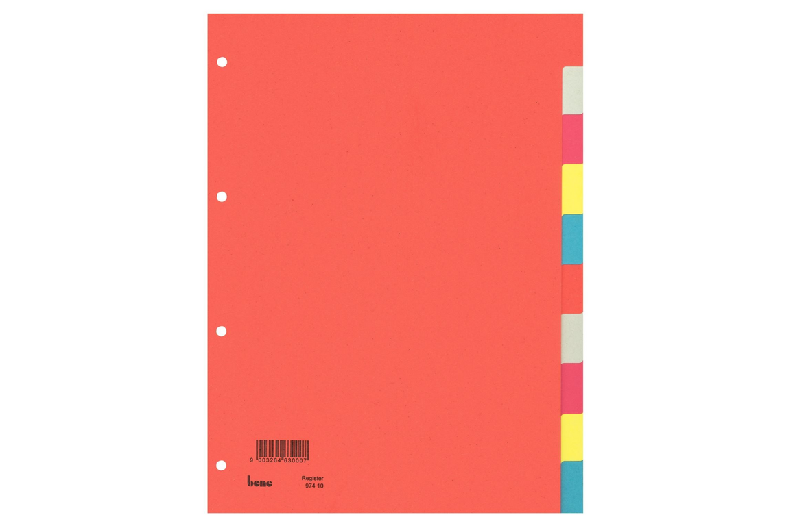 Farbregister Bene A4 10-teilig, Art.-Nr. 097410 - Paterno Shop