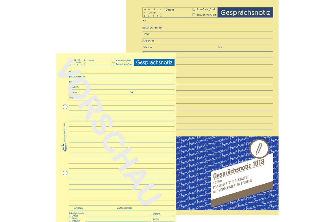 Gesprächsnotizblock ZWF DIN A5, Art.-Nr. 1018ZWF - Paterno Shop