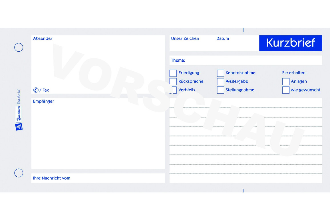Kurzbrief ZWF DIN A4 (1/3) 100 Blatt, Art.-Nr. 1020ZWF - Paterno Shop Kurzbrief ZWF DIN A4 (1/3) 100 Blatt, Art.-Nr. 1020ZWF - Paterno Shop