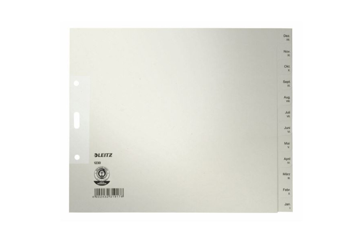 Register Leitz Monate 240x200 mm grau, Art.-Nr. 1230-00-85 - Paterno Shop