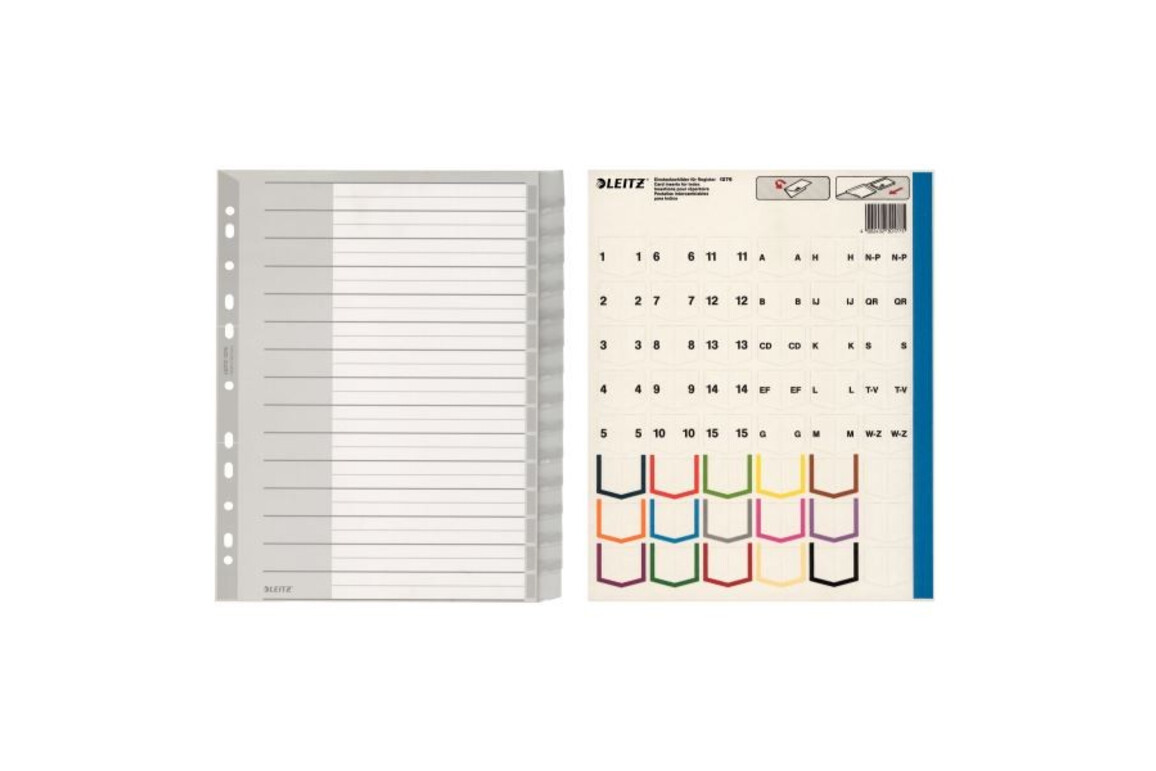 Register Leitz A4 15-teilig grau, Art.-Nr. 1276-00-00 - Paterno Shop
