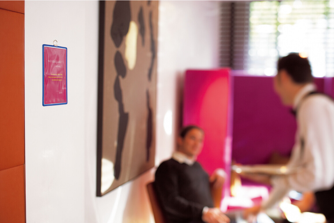 Klarsicht-Hängetafel A4 hoch blau, Art.-Nr. 15450-BL - Paterno Shop