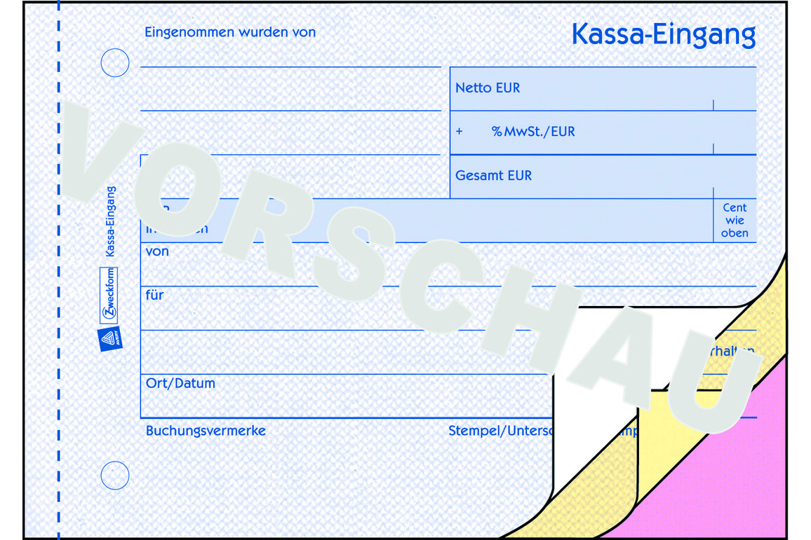 Kassaeingangsbuch ZWF, DIN A6 quer, Art.-Nr. 1703ZWF - Paterno Shop Kassaeingangsbuch ZWF, DIN A6 quer, Art.-Nr. 1703ZWF - Paterno Shop