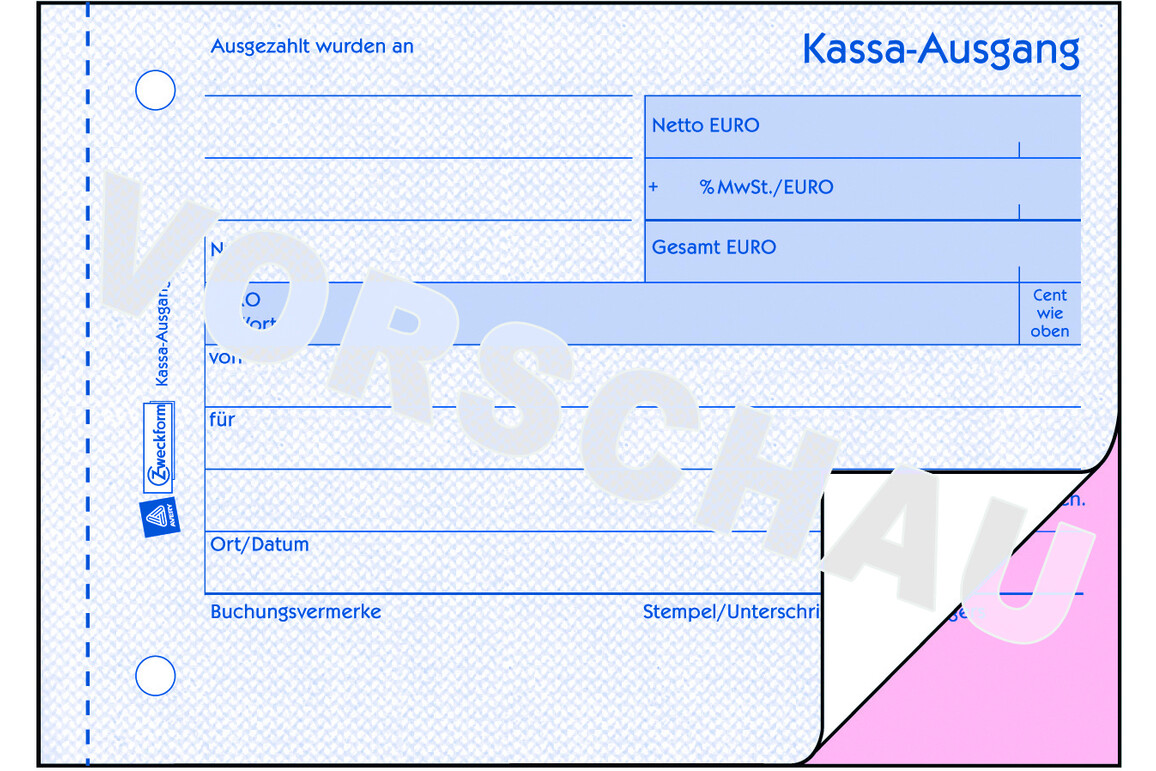 Kassaausgangsbuch ZWF , DIN A6 quer, Art.-Nr. 1710ZWF - Paterno Shop Kassaausgangsbuch ZWF , DIN A6 quer, Art.-Nr. 1710ZWF - Paterno Shop