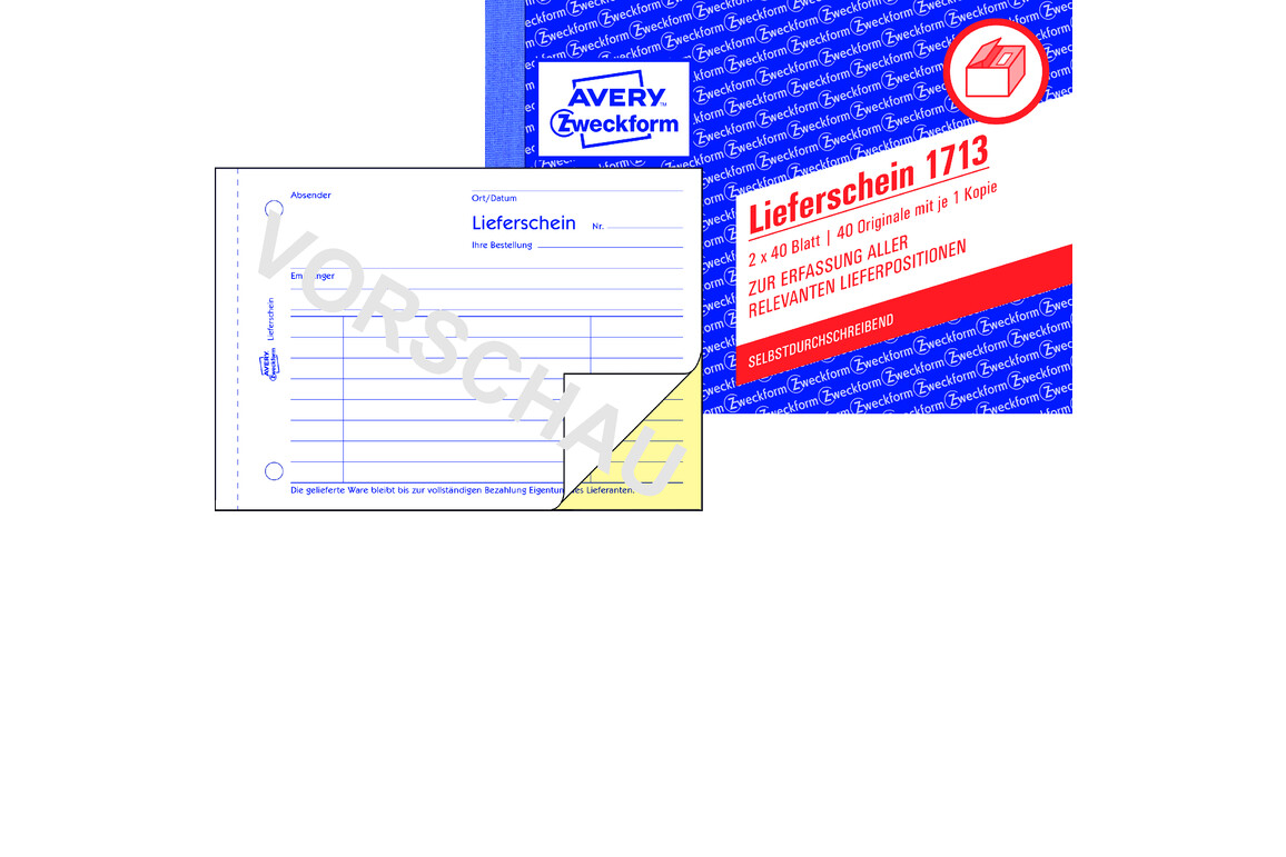 Lieferscheinbuch ZWF A6 2x40Bl, Art.-Nr. 1713ZWF - Paterno Shop