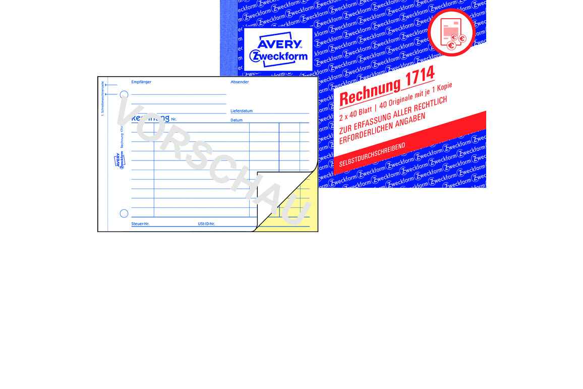 Rechnungsbuch ZWF A6 2x40Bl, Art.-Nr. 1714ZWF - Paterno Shop