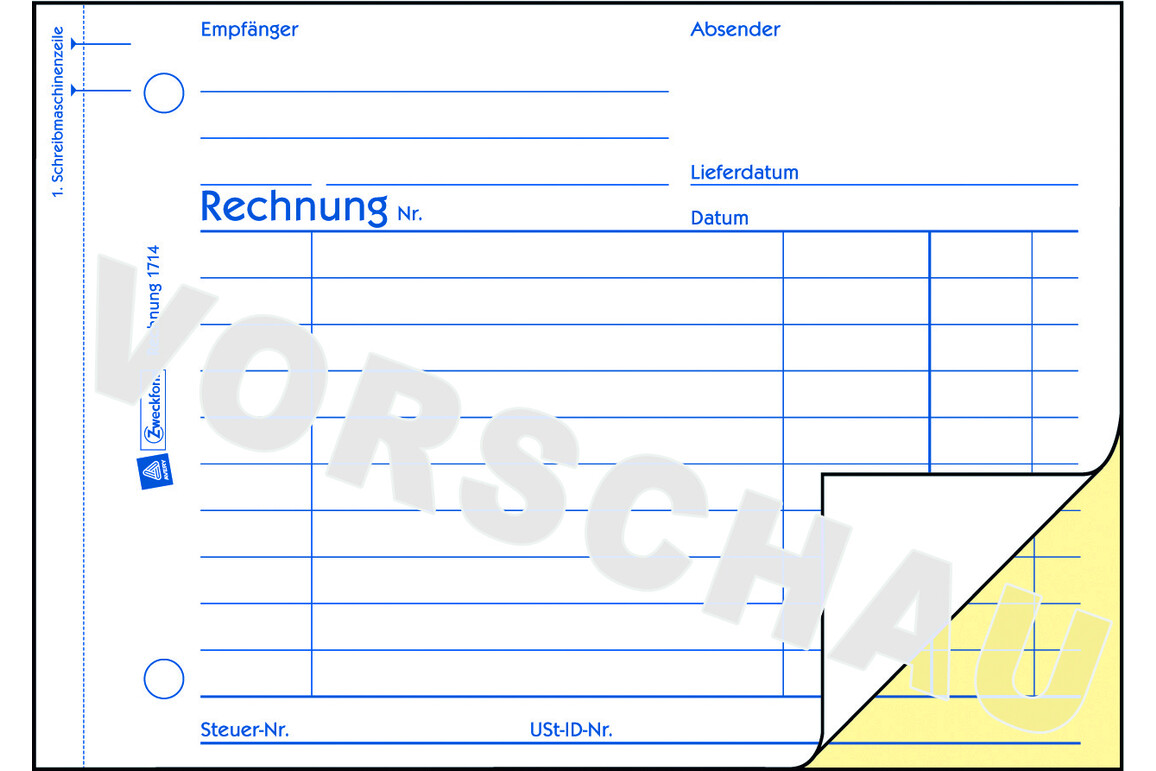 Rechnungsbuch ZWF A6 2x40Bl, Art.-Nr. 1714ZWF - Paterno Shop Rechnungsbuch ZWF A6 2x40Bl, Art.-Nr. 1714ZWF - Paterno Shop