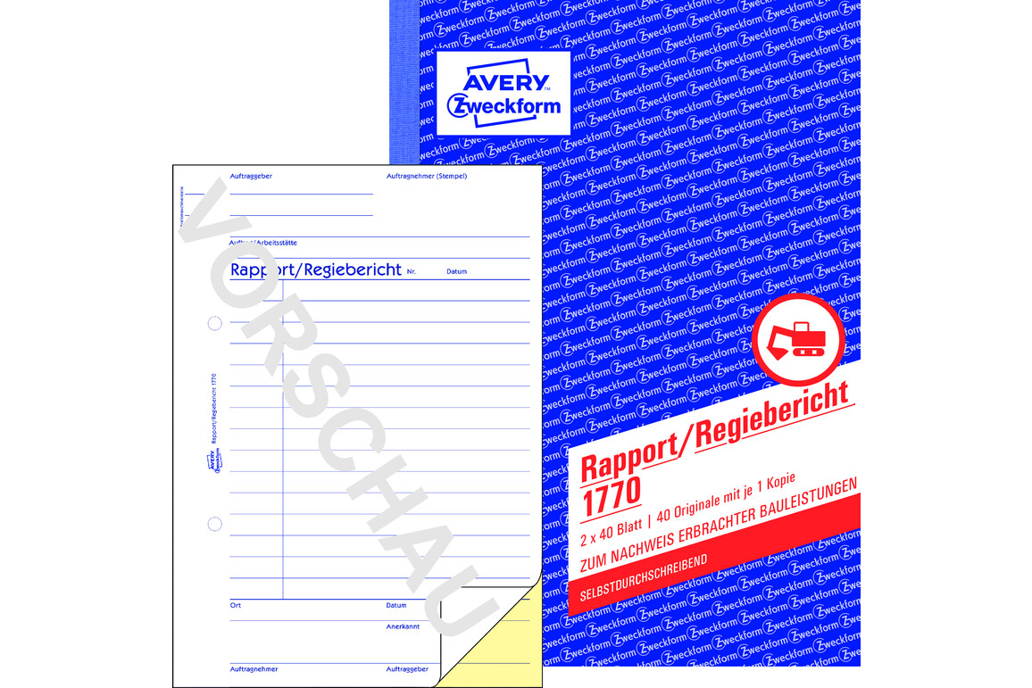 Rapport und Regiebericht ZWF,  A5 SD, Art.-Nr. 1770ZWF - Paterno Shop