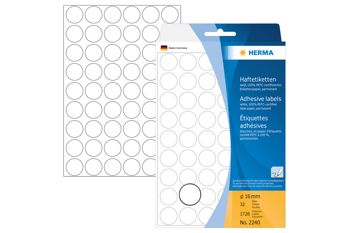 Markierungspunkte Herma 16 mm weiss, Art.-Nr. 2240E - Paterno Shop