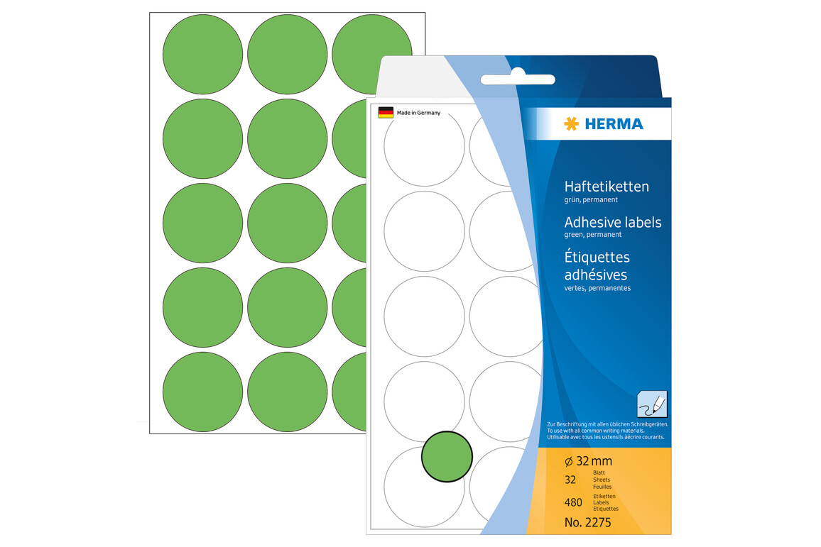 Markierungspunkte Herma 32 mm grün, Art.-Nr. 2275E - Paterno Shop