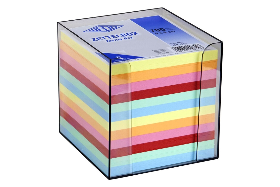 Zettelbox Wedo 9,5x9,5 cm sortiert, Art.-Nr. 270265-SORT - Paterno Shop