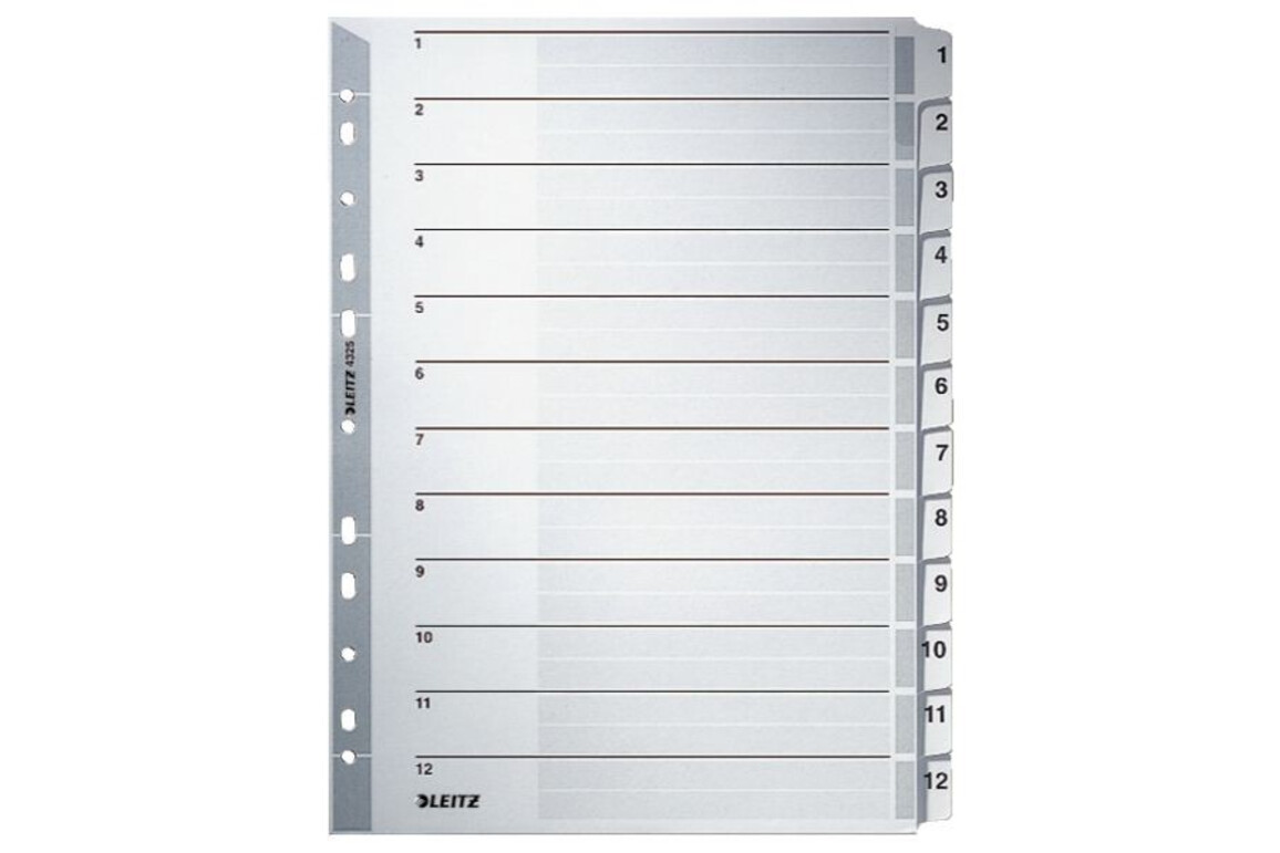 Register Leitz A4 1-12 grau, Art.-Nr. 4325-00-00 - Paterno Shop