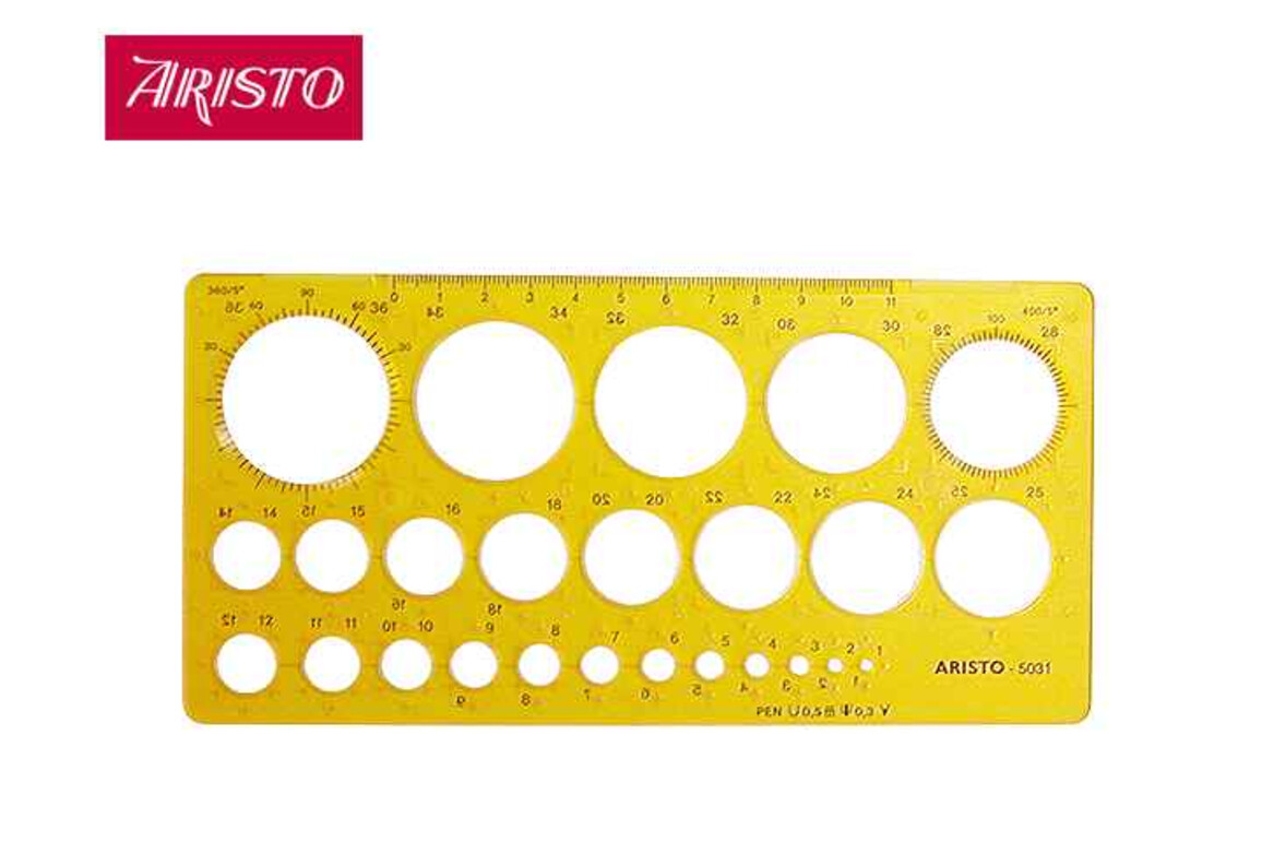 Kreisschablone Aristo 1-36 mm, 25 Kreise, Art.-Nr. 5031 - Paterno Shop