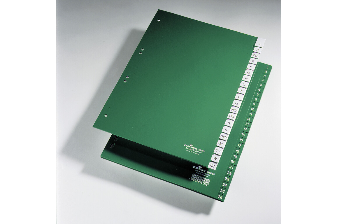 Register Durable 6157 A4 1-52 52 teilig, Art.-Nr. 615705 GRUEN - Paterno Shop