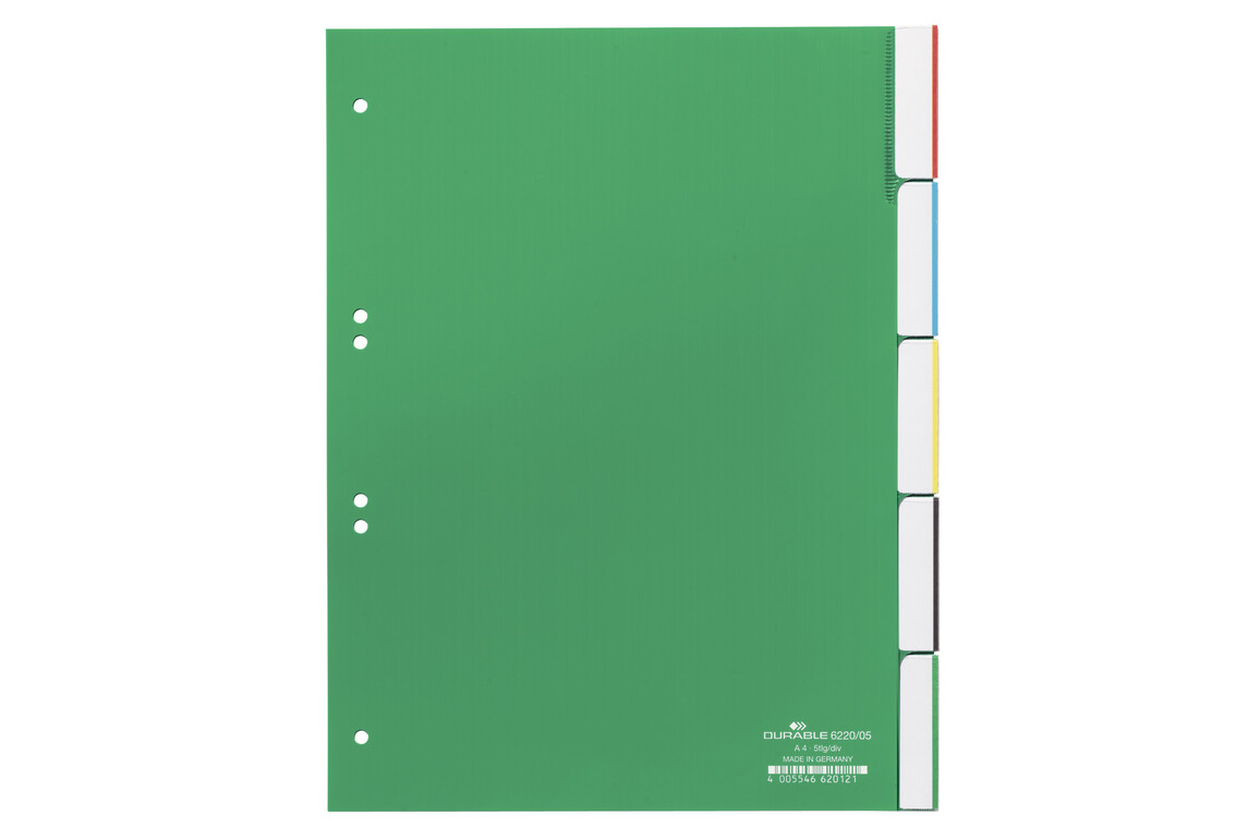 Register Durable 6220 A4 blanko 5-teilig, Art.-Nr. 622005 GRUEN - Paterno Shop