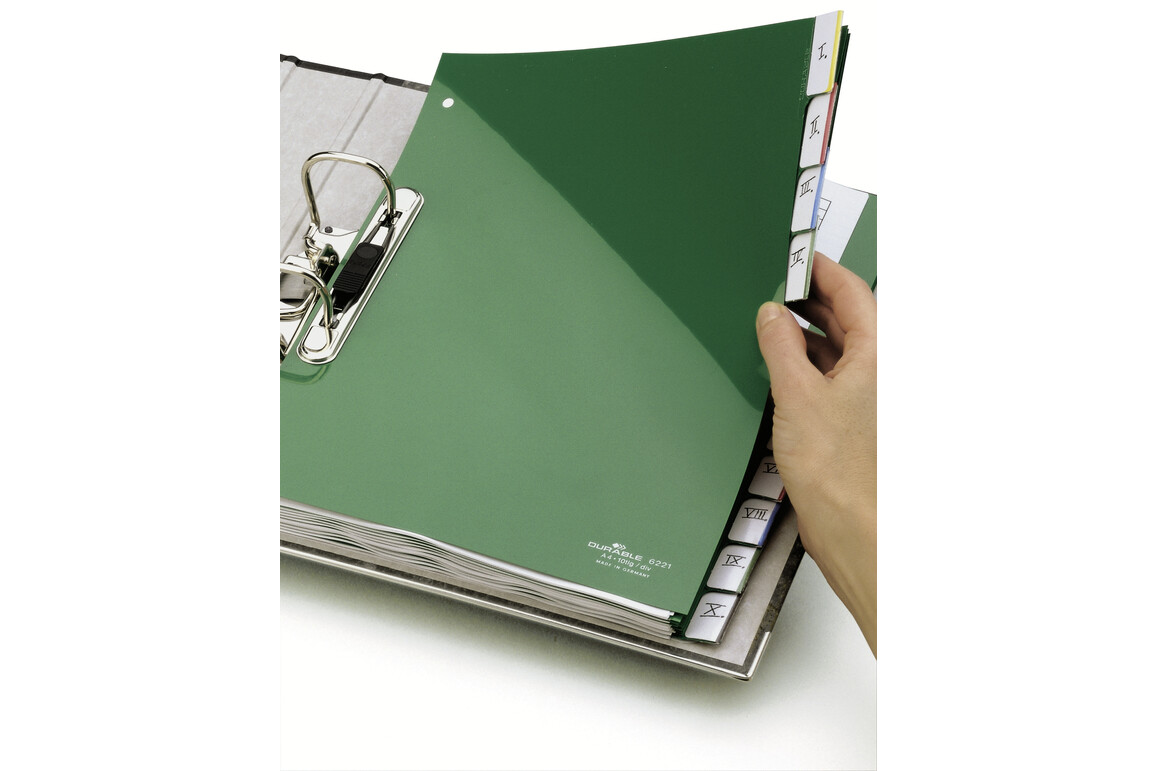 Register Durable 6221 A4 blanko 10-teilig, Art.-Nr. 622105 GRUEN - Paterno Shop Register Durable 6221 A4 blanko 10-teilig, Art.-Nr. 622105 GRUEN - Paterno Shop