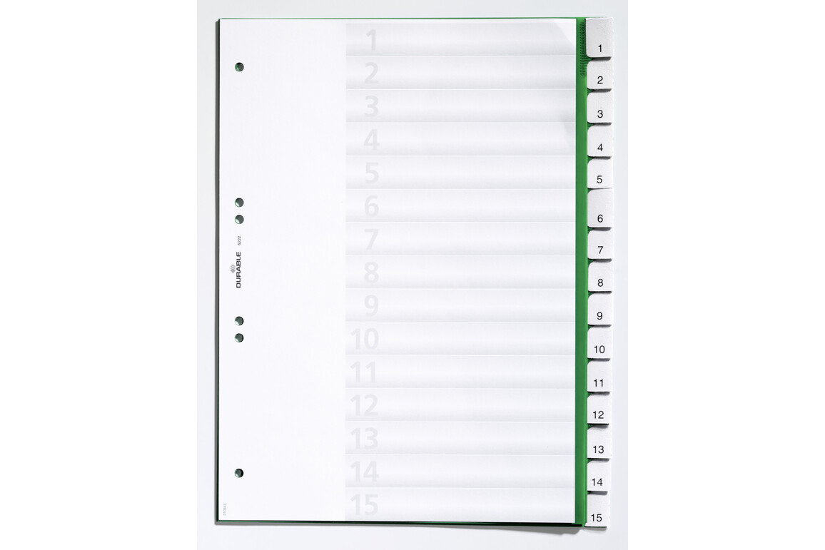 Register Durable 6222 A4 1-15 15-teilig, Art.-Nr. 622205 GRUEN - Paterno Shop
