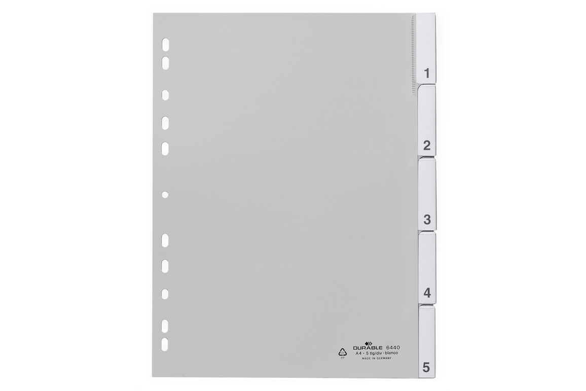 Register Durable 6440 A4 5-teilig, Art.-Nr. 644010 GRAU - Paterno Shop