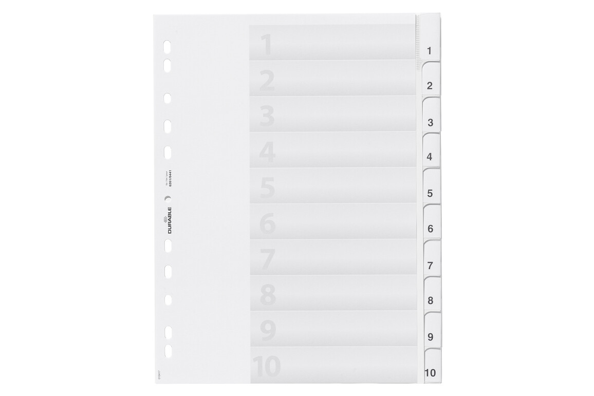 Register Durable 6441 A4 1-10 10-teilig, Art.-Nr. 644110 GRAU - Paterno Shop Register Durable 6441 A4 1-10 10-teilig, Art.-Nr. 644110 GRAU - Paterno Shop