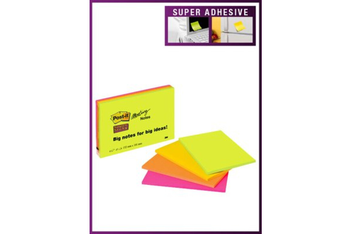 Haftnotizen Post-it Super Sticky, Großformat, Art.-Nr. 6445-SSP - Paterno B2B-Shop