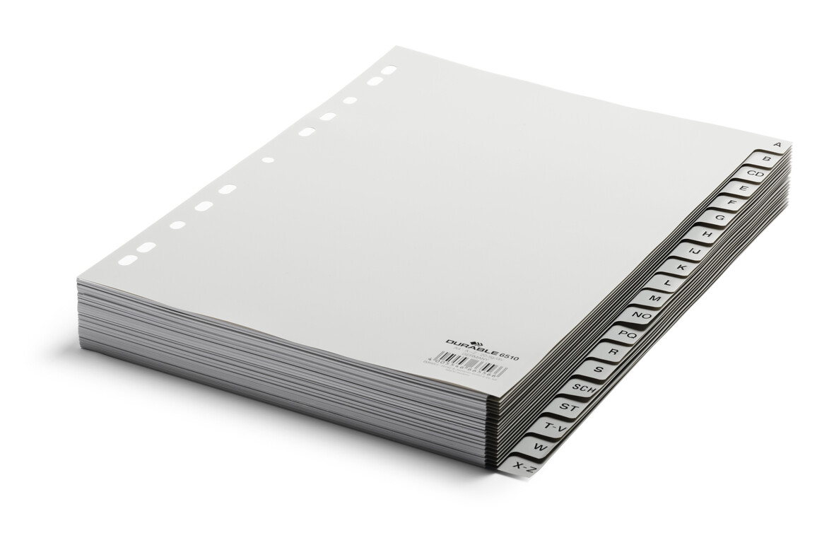 Register Durable 6510 A4 A-Z 20 teilig, Art.-Nr. 651010 GRAU - Paterno Shop
