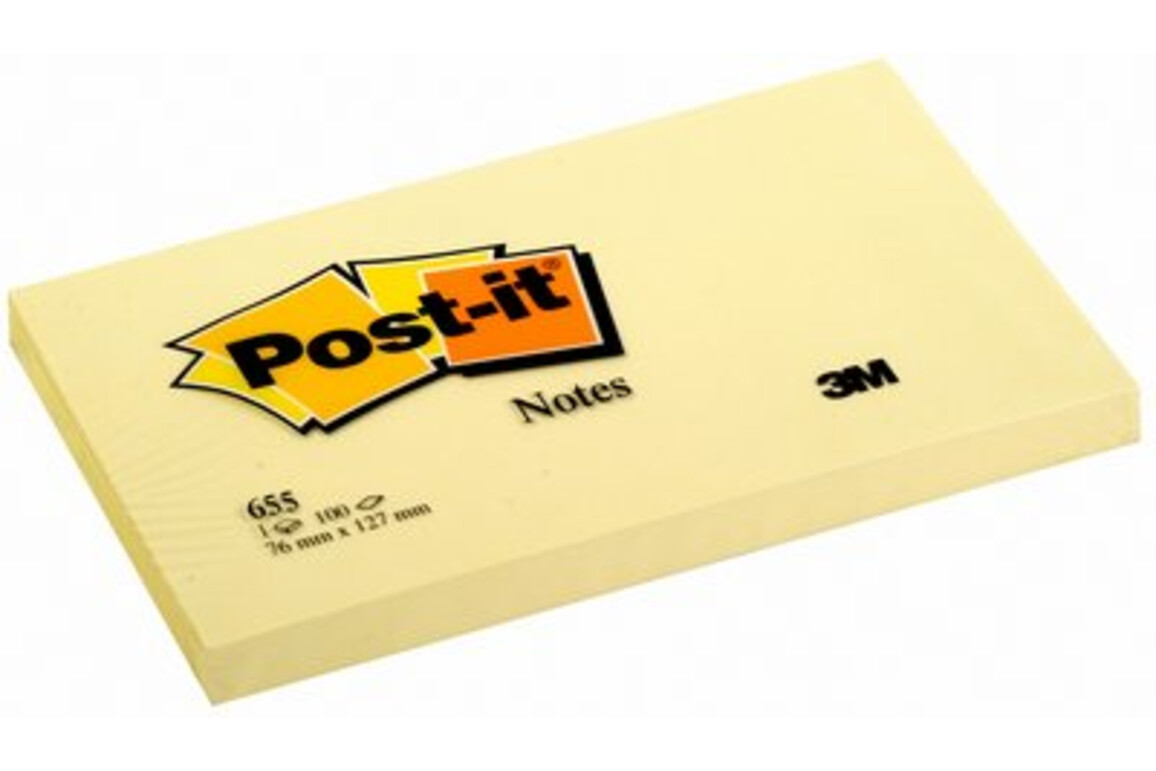 Haftnotizen Post-it 127x76 mm gelb, Art.-Nr. 655 - Paterno Shop