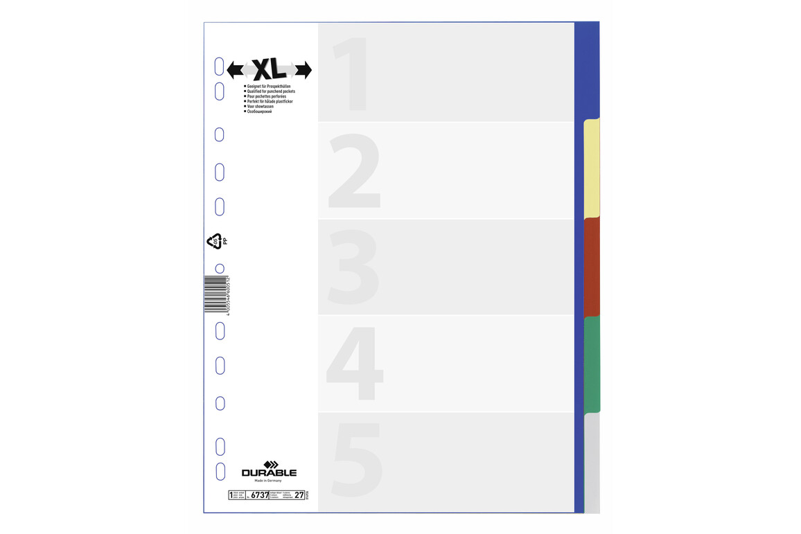 Register Durable 6737 A4 5-teilig, Art.-Nr. 673727 - Paterno Shop Register Durable 6737 A4 5-teilig, Art.-Nr. 673727 - Paterno Shop