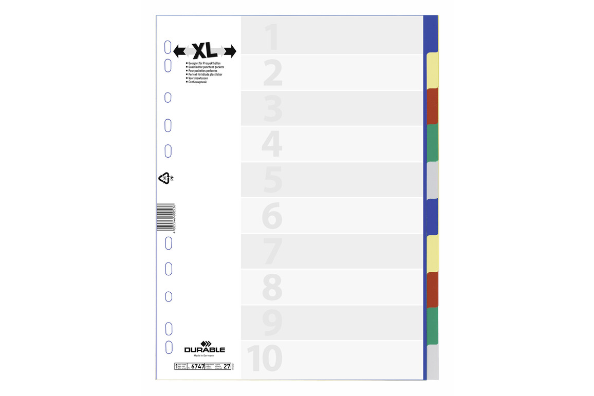 Register Durable 6747 A4 10-teilig, Art.-Nr. 674727 - Paterno Shop Register Durable 6747 A4 10-teilig, Art.-Nr. 674727 - Paterno Shop