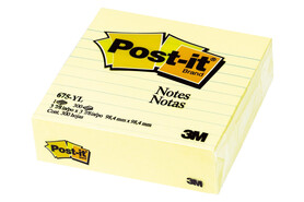 Haftnotizen Post-it 100x100mm lin gelb, Art.-Nr. 675-YL - Paterno Shop