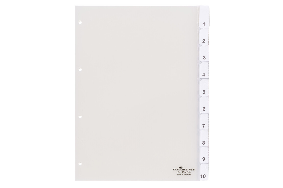 Register Durable 6821 A4 1-10 10-teilig, Art.-Nr. 682119 FARBLOS - Paterno Shop