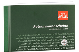 Retourwarenscheinbuch Omega A5 quer 3x50 Blatt, Art.-Nr. 995 - Paterno Shop
