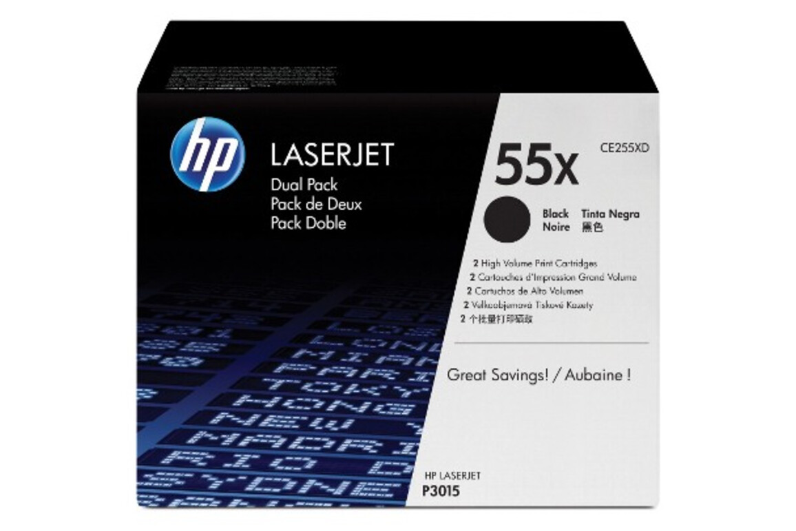 HP LJ Cartridge Nr.55X black 1x2, Art.-Nr. CE255XD - Paterno Shop