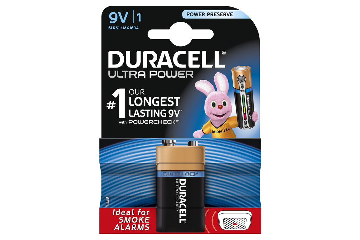 Batterie Duracell Plus 9 Volt E-Block/6LR61, Art.-Nr. MN1604PLUS - Paterno Shop