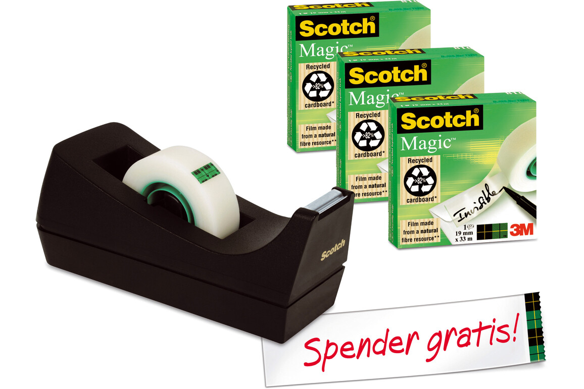 Tischabroller Scotch Sparset 19mm 33lfm schwarz, Art.-Nr. SM 1+1 - Paterno B2B-Shop