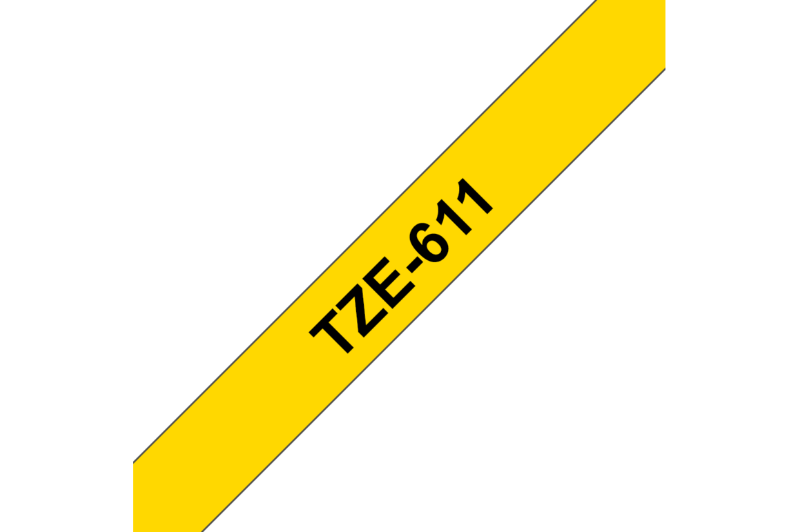 Beschriftungsband Brother 6mm schwarz auf gelb, Art.-Nr. TZ611 - Paterno Shop