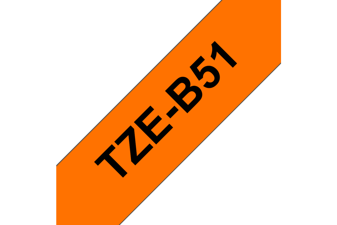 Beschriftungsband Brother 24mm sw auf signalorange, Art.-Nr. TZB51 - Paterno Shop