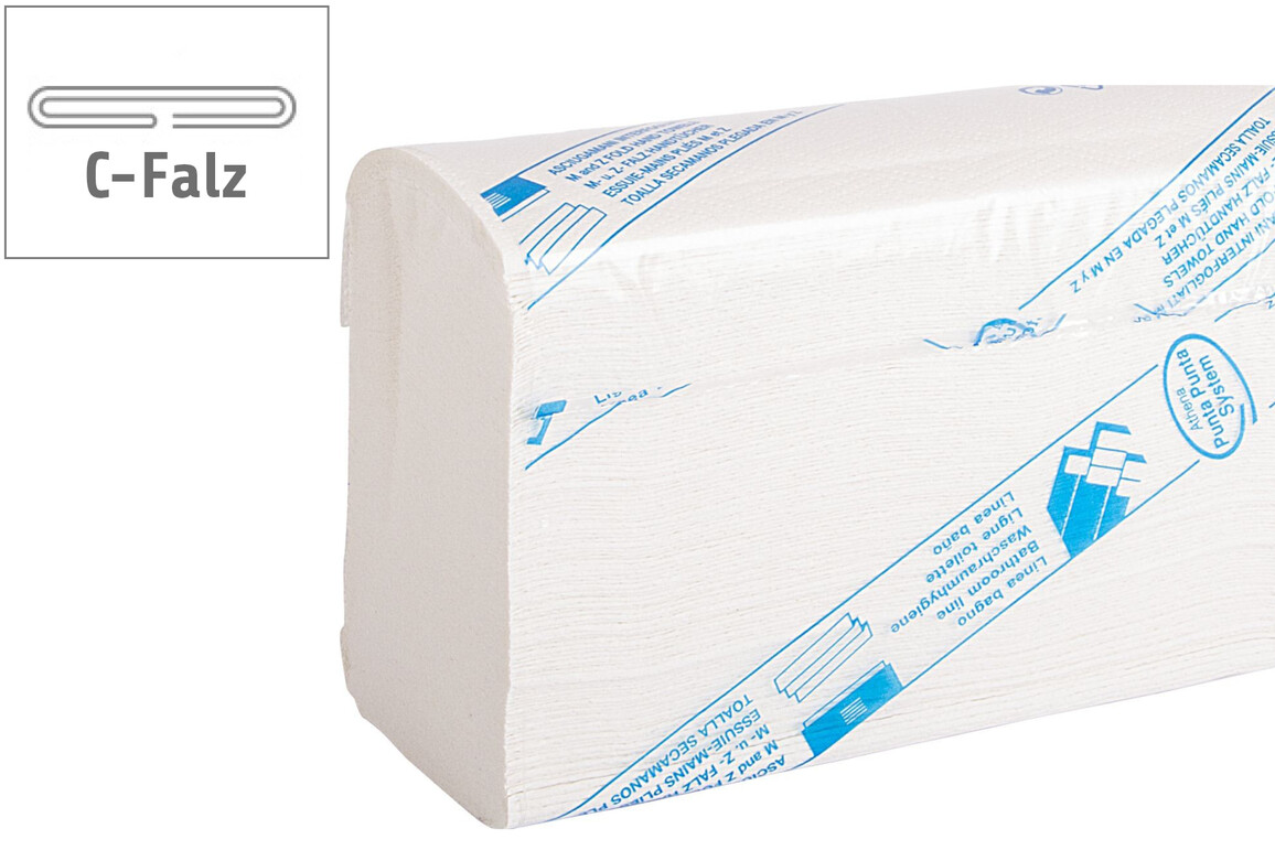 Papierhandtücher 2-lagig Z-Falz hochweiß, Art.-Nr. CFALZ-WEISS - Paterno Shop