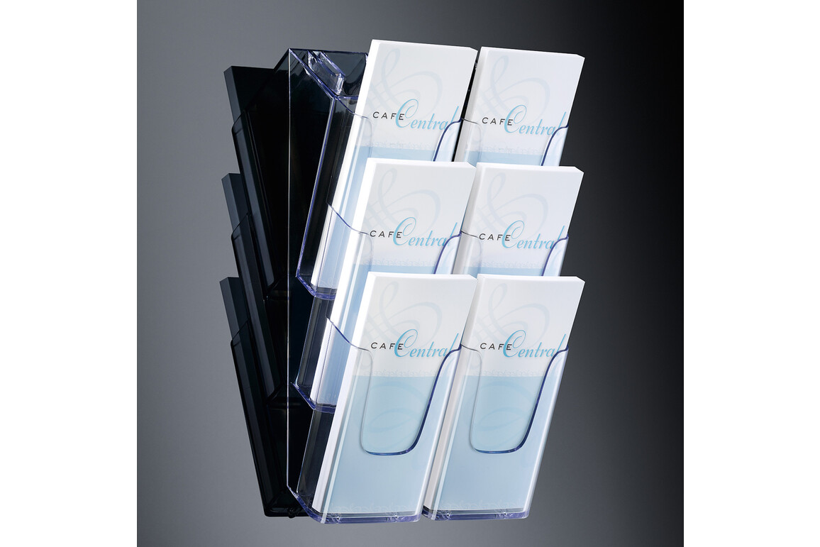 Wandprospekthalter Sigel A4 acrylic, mit 3 Fächern, Art.-Nr. LH135 - Paterno Shop