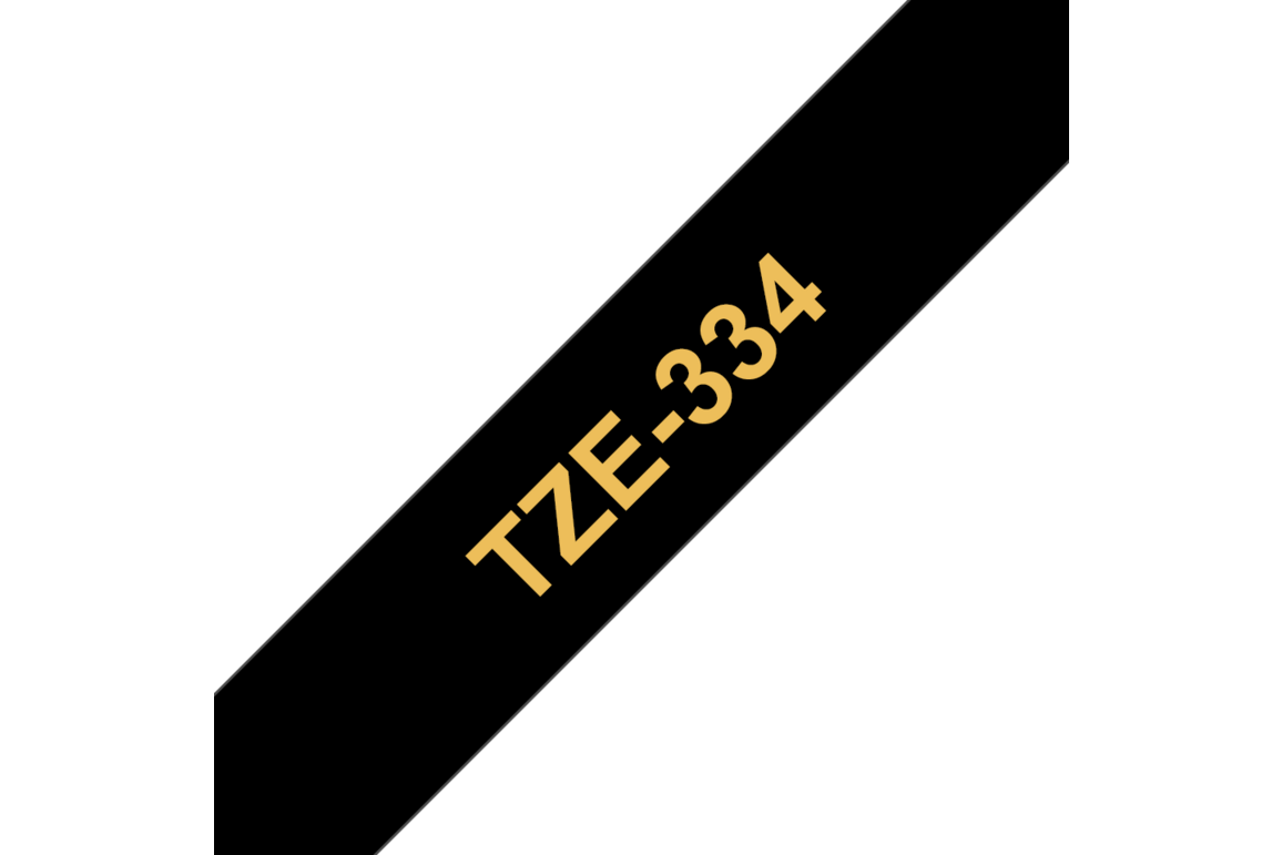 Beschriftungsband Brother 12mm schwarz auf gold, Art.-Nr. TZ334 - Paterno Shop