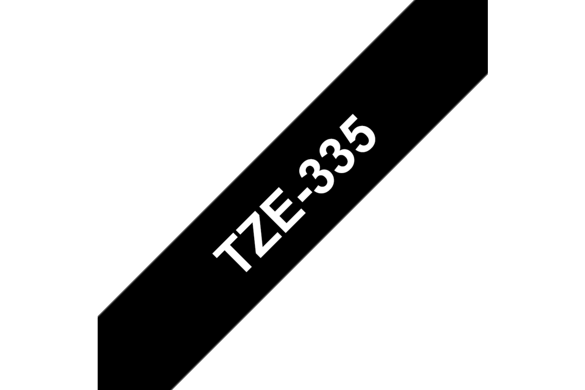 Beschriftungsband Brother 12mm weiss auf schwarz, Art.-Nr. TZ335 - Paterno Shop