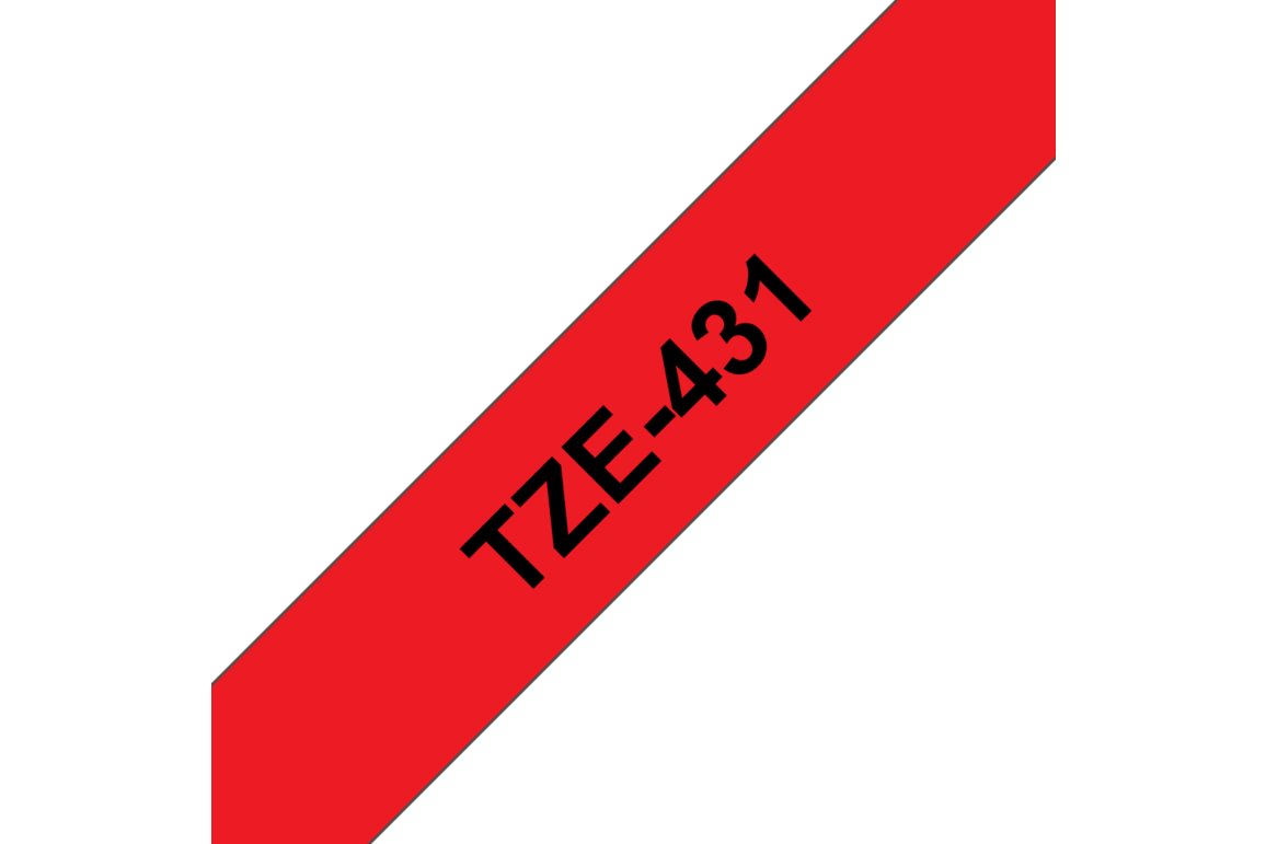 Beschriftungsband Brother 12mm schwarz auf rot, Art.-Nr. TZ431 - Paterno Shop