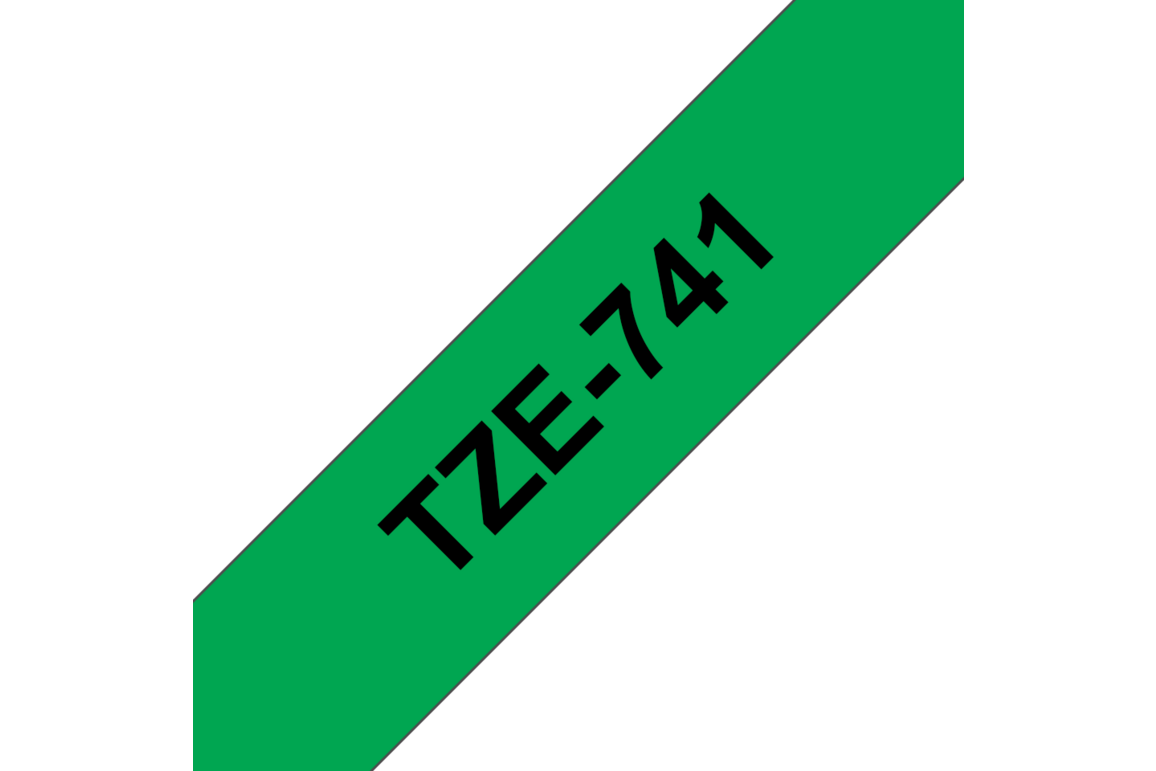 Beschriftungsband Brother 18mm schwarz auf grün, Art.-Nr. TZ741 - Paterno Shop