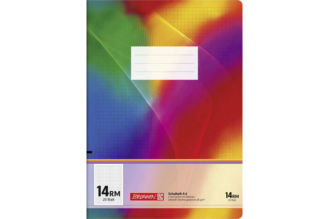 Heft Brunnen A4 20 Blatt kariert mit Rahmen, Art.-Nr. 026442-14RM - Paterno Shop